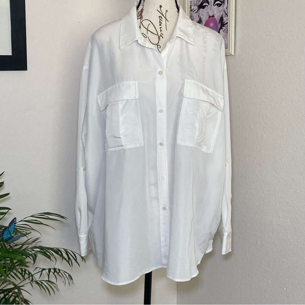 Old Navy Semi-sheer long sleeve blouse with pockets 2X